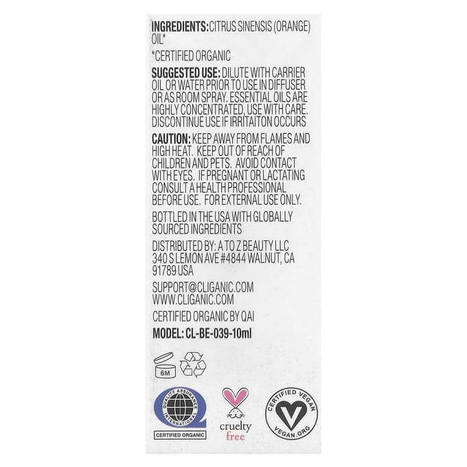 100% Pure Essentiële Olie, Sinaasappelolie, 10ml(0.33 fl oz)