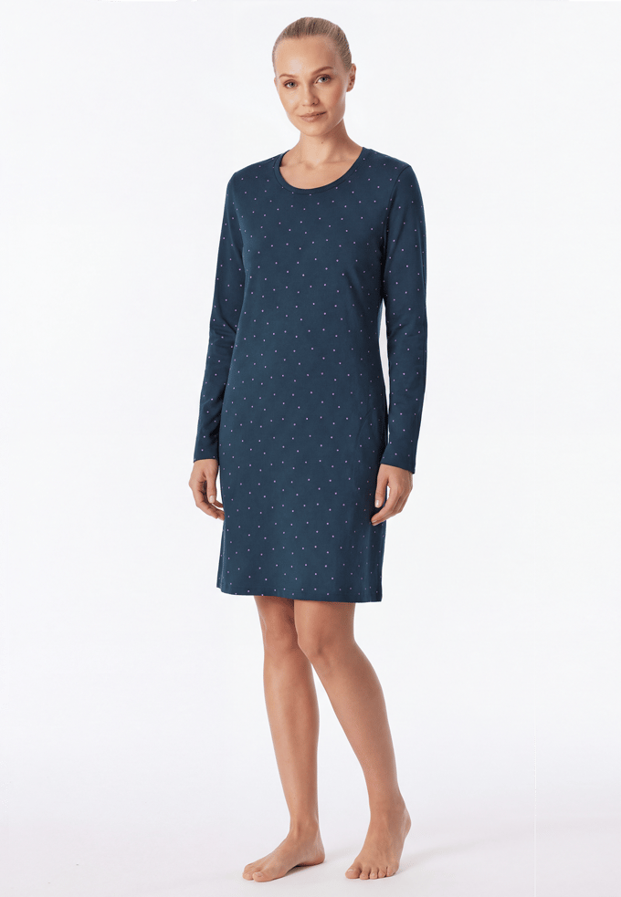 Nachthemd met lange mouwen en stippen, violet - Casual Essentials 38