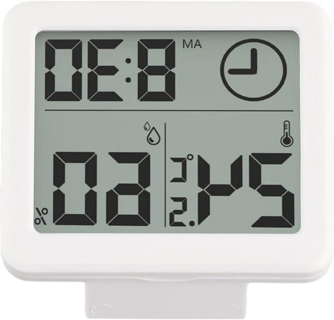 Digitale Thermometer Hygrometer - Binnen Buiten Sensor - Klimaat Monitoren - Groot LCD Display - 8.2x7.1x1 cm - Wit