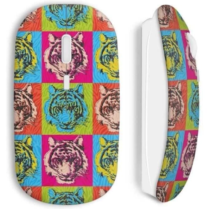 Souris sans Fil Tiger style art multicolor