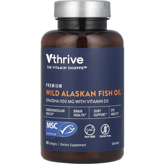 Premium Wilde Alaskaanse Visolie, 60 Softgels