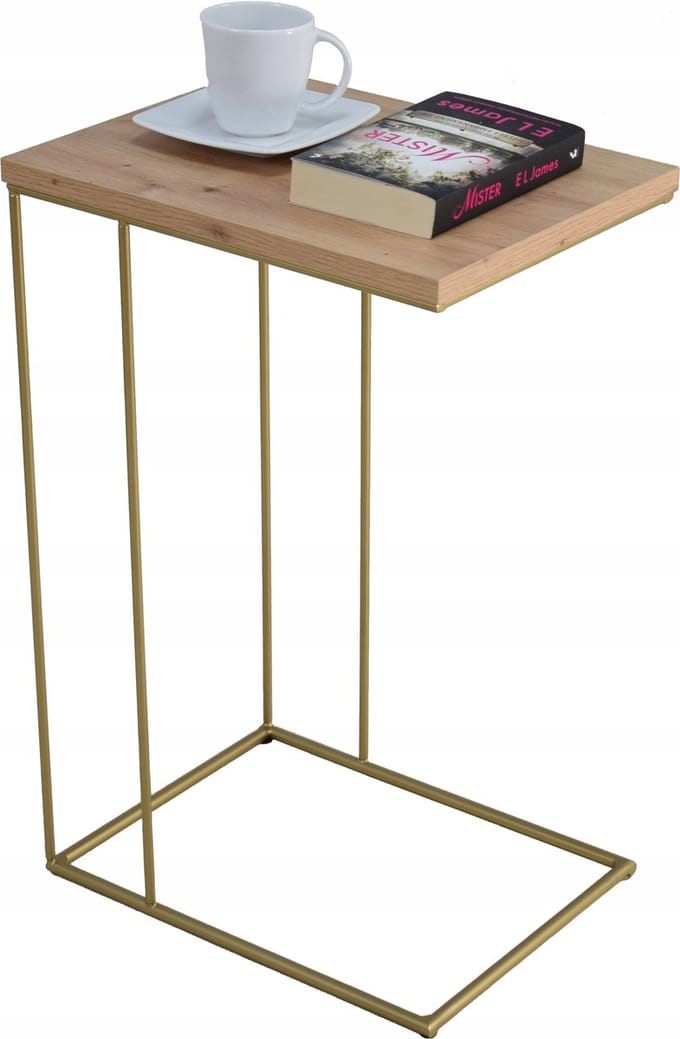 FutuStal - Serie Filo - Stalen Bijzettafel - Zwart - Dąb Artisan