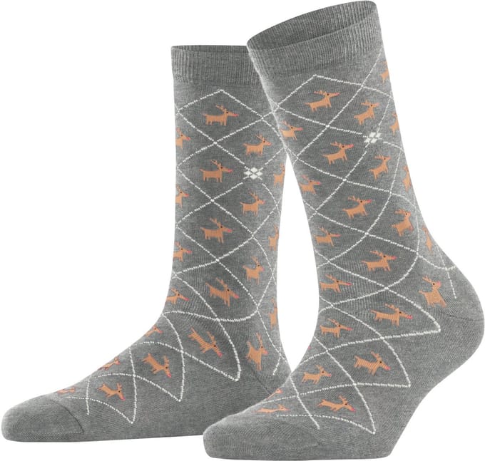 Burlington Reindeer Sokken Dames 27193 3400 light grey 36-41