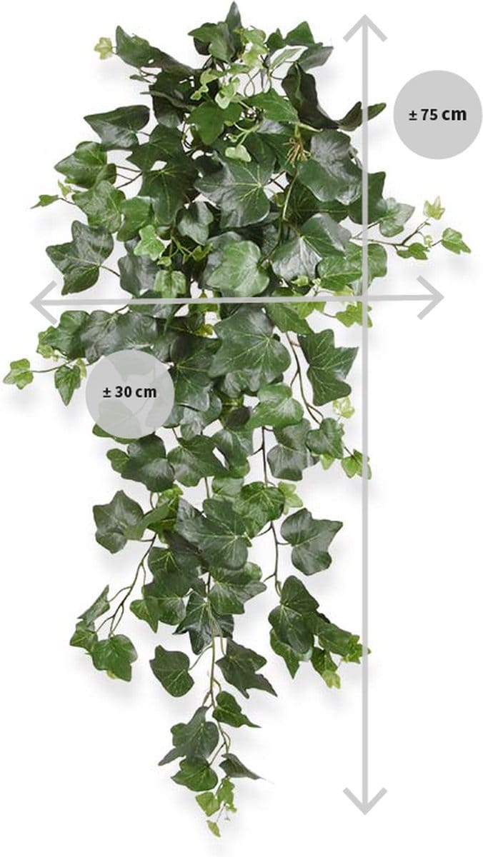Hedera deluxe kunst hangplant 75cm - groen
