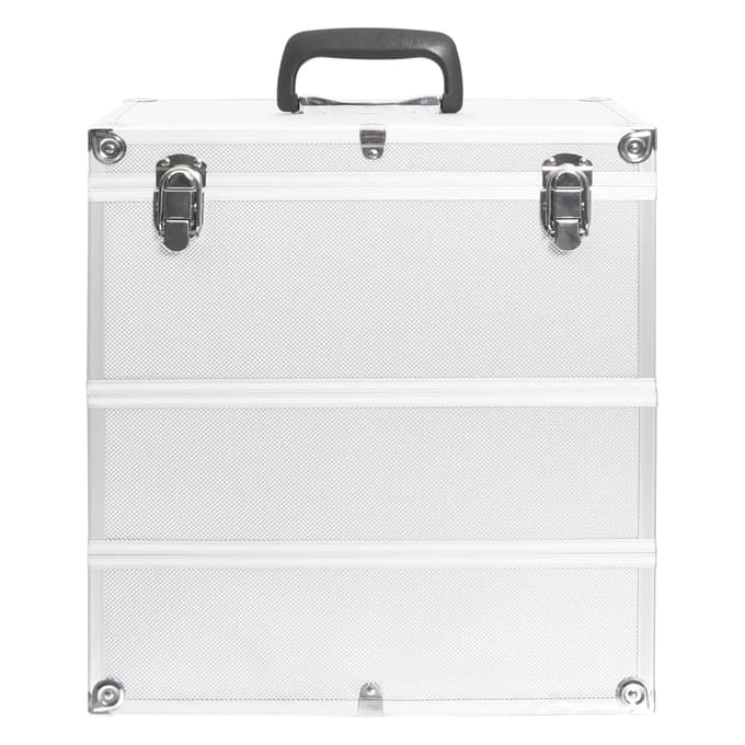 vidaXL - Make-up - koffer - 37x24x40 - cm - aluminium - zilverkleurig