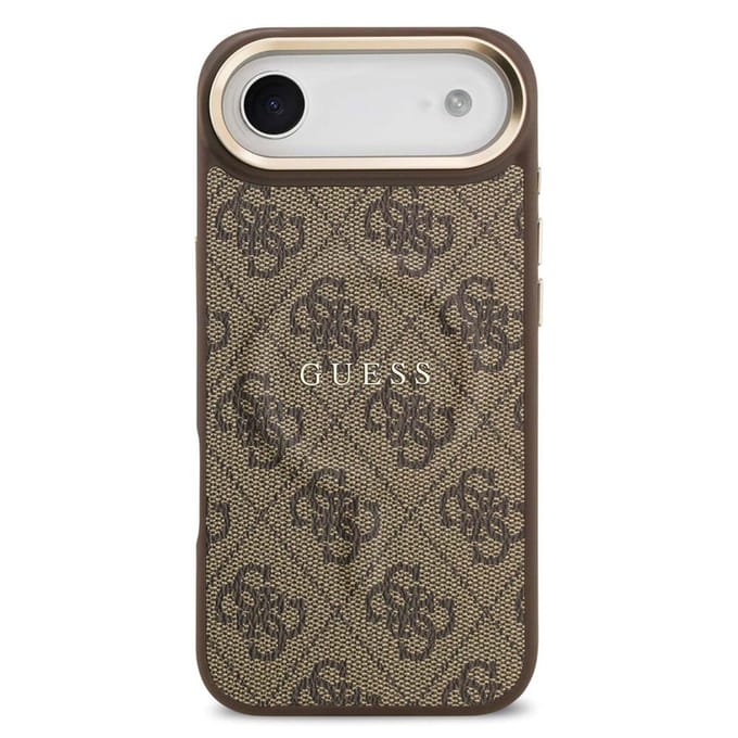 Guess Back Cover - iPhone 17 Air - Bruin - Magsafe PU Leather - 4G Classic Logo
