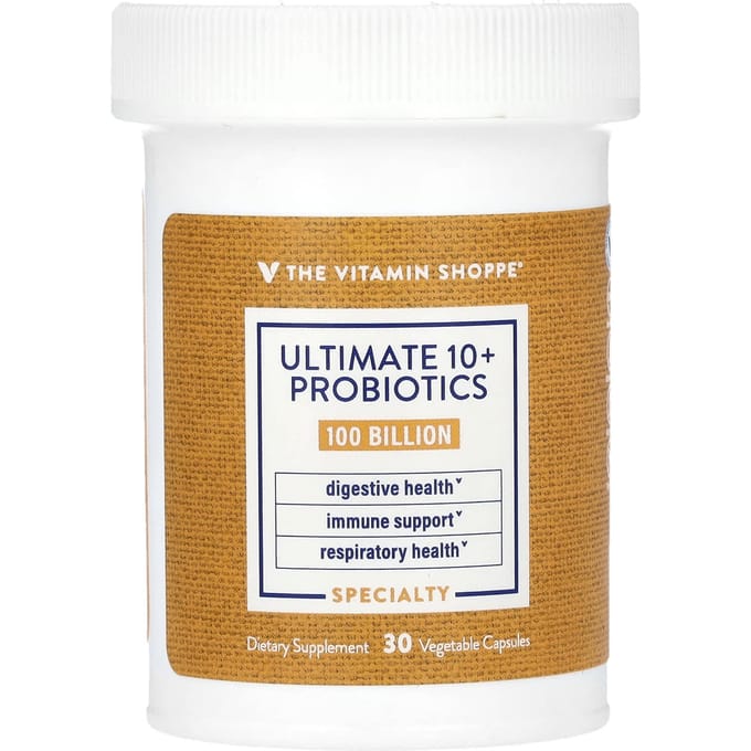The Vitamin Shoppe, Ultimate 10+ Probiotic, 100 miljard, 30 vegetarische capsules