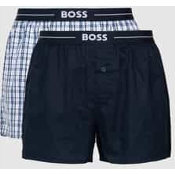 Hugo Boss heren BOSS 2P wijde boxershorts basic check blauw