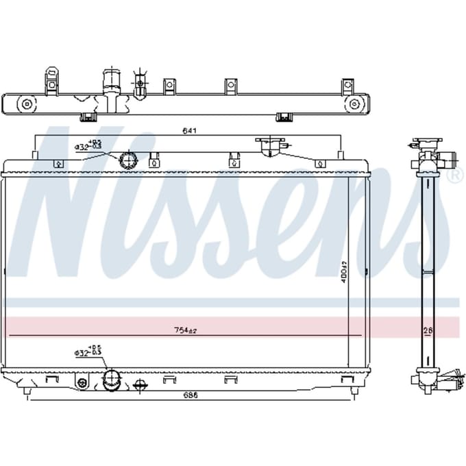 Radiator, motorkoeling NISSENS 606294