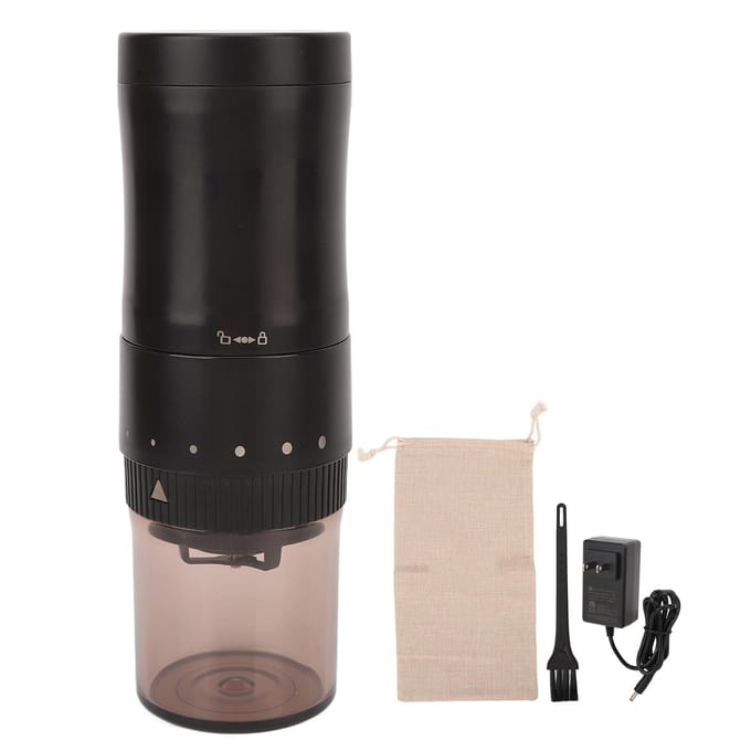 Moulin à café électrique portable à 6 réglages de mouture, 6 tasses, basse température L black