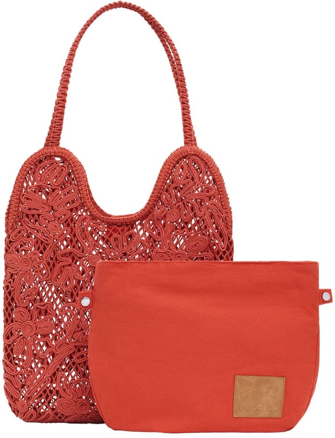 Desigual Schoudertas Marinette Shopper Orange Lichtrood