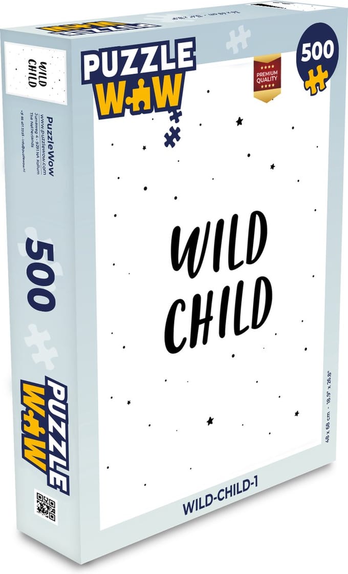 Puzzel Quotes - Wild child - Baby - Kinderen - Tekst - Legpuzzel - Puzzel 500 stukjes