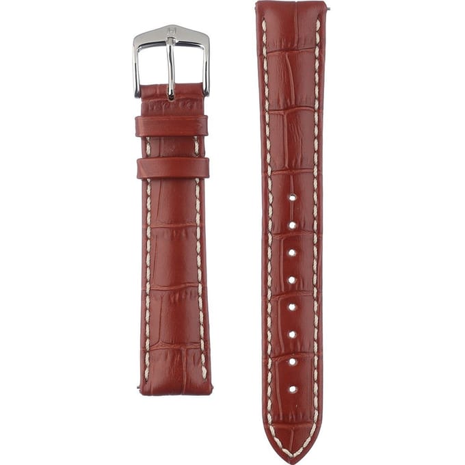 Hirsh Horlogeband -  Modena Goudbruin  - Leer - 18 mm