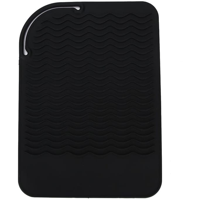 Siliconen Haarstrijkijzer Hittebestendige Cover Wikkel Reis Haarkruller Antislip Mat(Zwart ) black