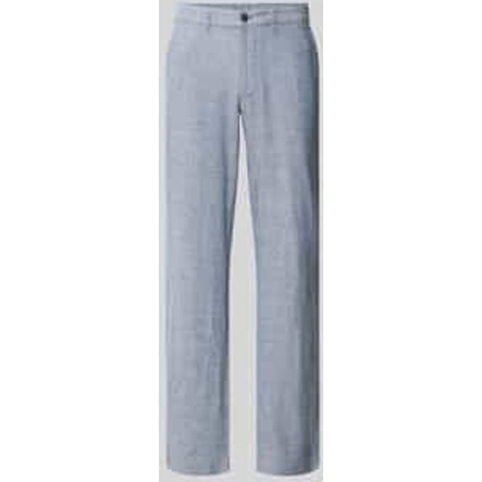 regular fit broek van mix van linnen en viscose met steekzakken