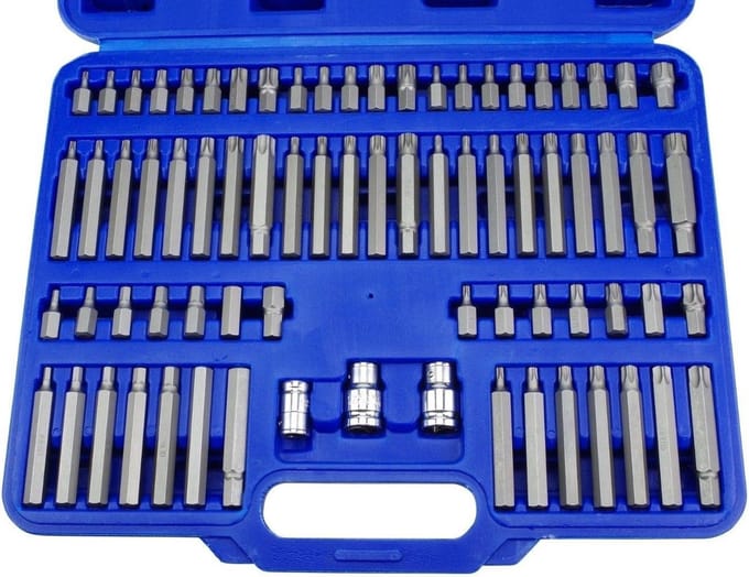 Bitset 75 delig, torx, meertand, inbus en ribe bits