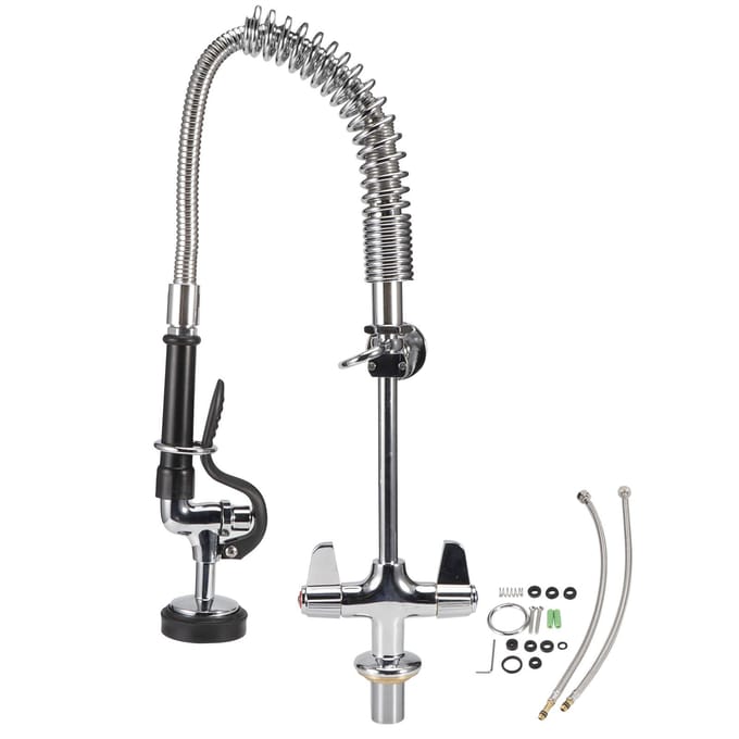 Ensemble Robinet d'Eau G1/2 Commercial Rotation à 360 Degrés Robinet d'Évier Extensible pour Cuisine Domestique gray