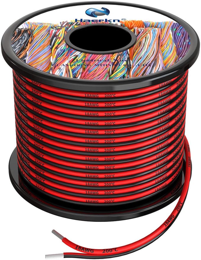Elektrisch Snoer 18 AWG Siliconen 2 Geleider Parallel Draad 18 Gauge Zuurstofvrij Vertind Koper 18 meter