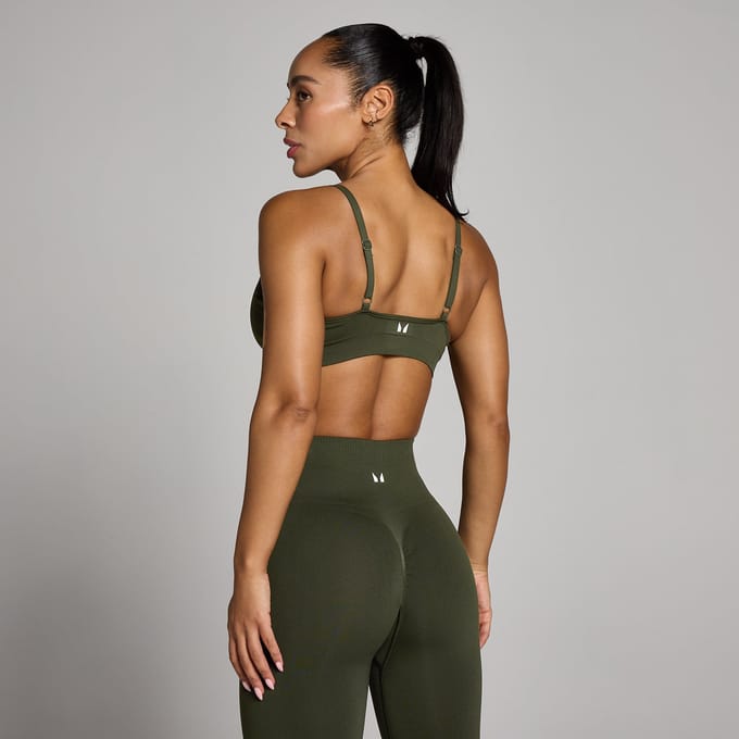 MP Dames Tempo Naadloze Ruched Front Sport-BH - Bosgroen - XL