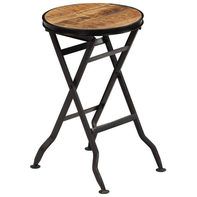 vidaXL - Bureau - met - inklapbaar - krukje - 115x50x76 - cm - massief - mangohout