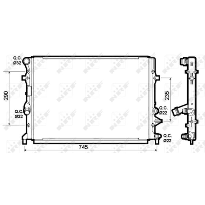 Radiator, motorkoeling NRF 53139