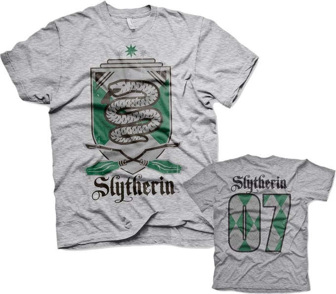Harry Potter Heren Tshirt -L- Slytherin 07 Grijs