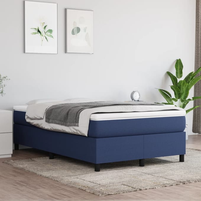 vidaXL - Boxspring - bed - 120x200 - cm - stof - blauw