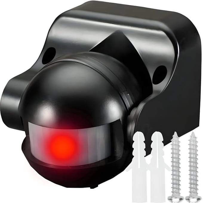 Dailygoody - Infrared Bewegingssensor - Buiten & Binnen, IP44, 180° Detectie, 12m Bereik
