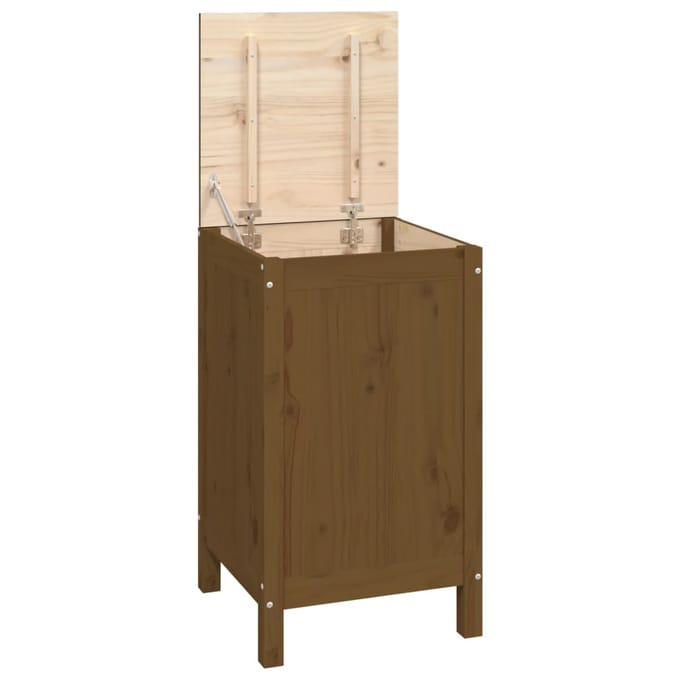 vidaXL - Wasmand - 44x44x76 - cm - massief - grenenhout - honingbruin