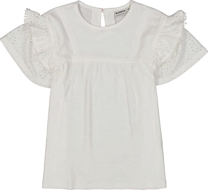 GARCIA Meisjes T-shirt Wit Korte mouw - Maat 128/134