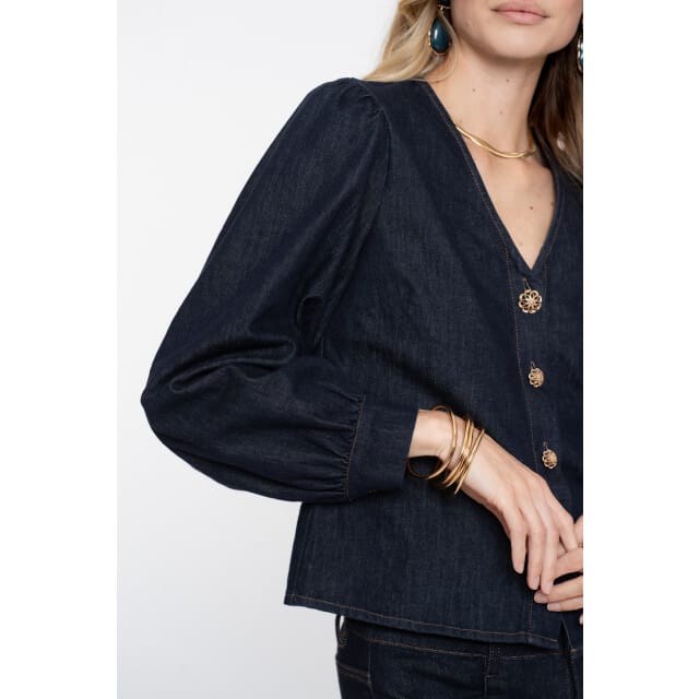 Geisha 53504-10 880 blouse denim dark blue denim