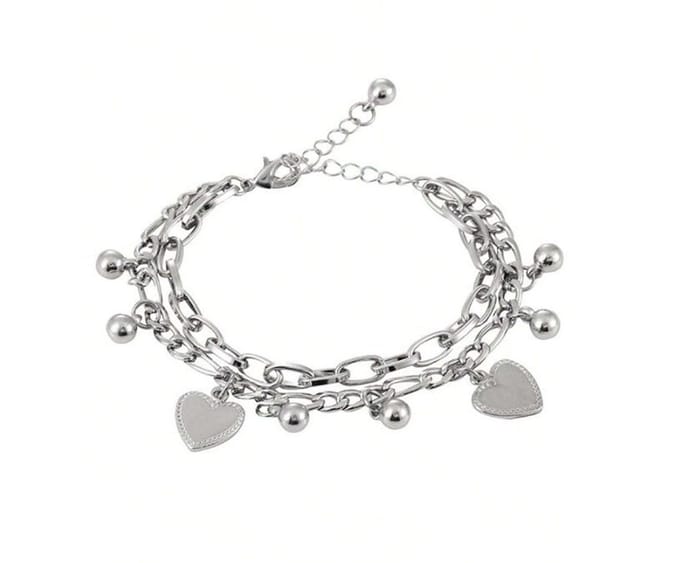 RVS armband hart zilverkleur stainless steel