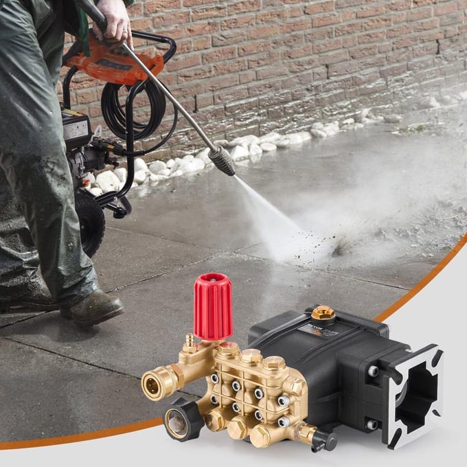 Pompe de nettoyeur haute pression Arbre de 3/4  Triplex à pistons horizontaux 3300 PSI 2,5 GPM