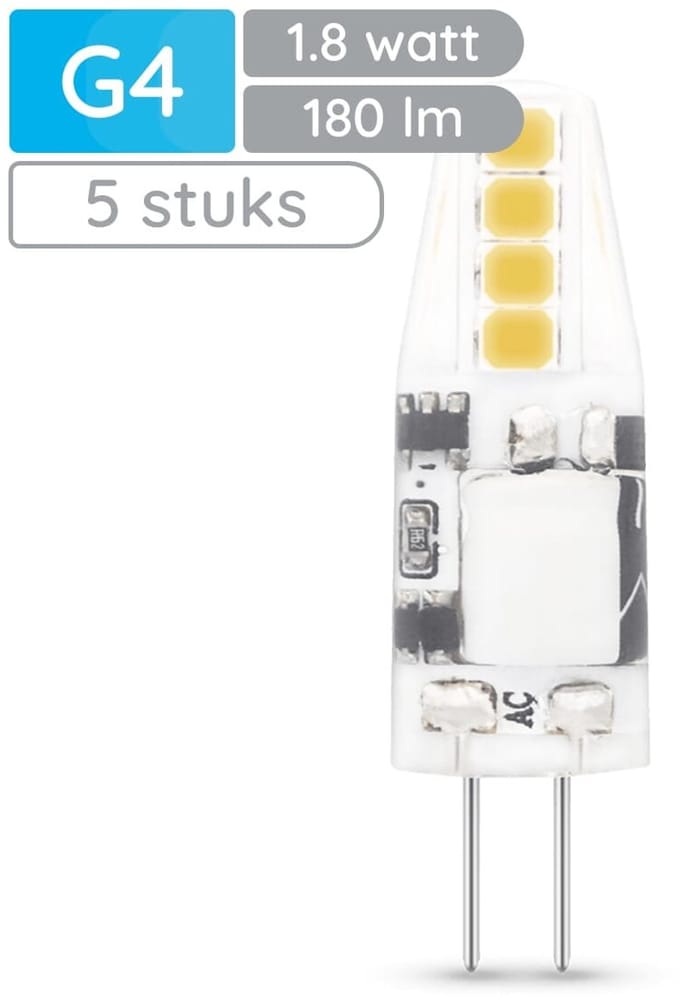 Modee LED Lamp G4 - 1.8W 6000K 180 LM 12V - LED Lamp insteek - Daglicht Wit - 5 stuks