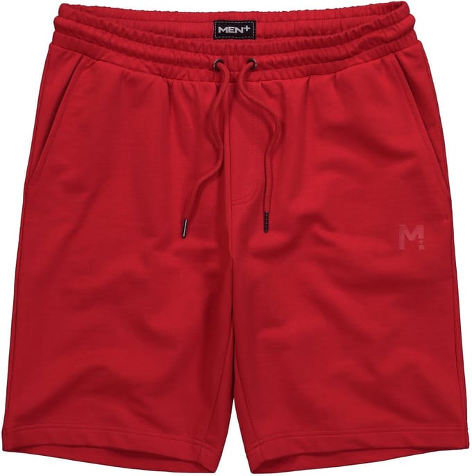 Men Plus - Heren - Sweatbermuda basic elastische tailleband - Rood - Maat L