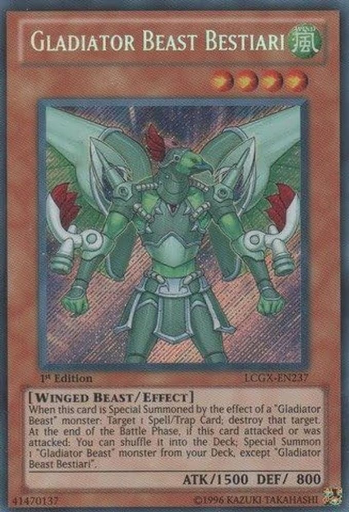 Yu-Gi-Oh! Kaart Gladiator Beast Bestiari Secret Rare 1e Editie