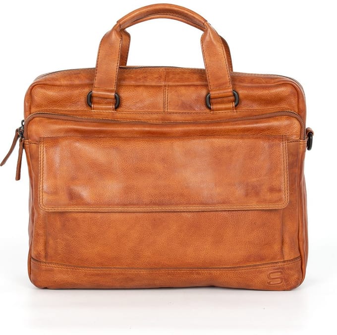 Leren Laptoptas - 15 inch - Kevin - Brandy Cognac