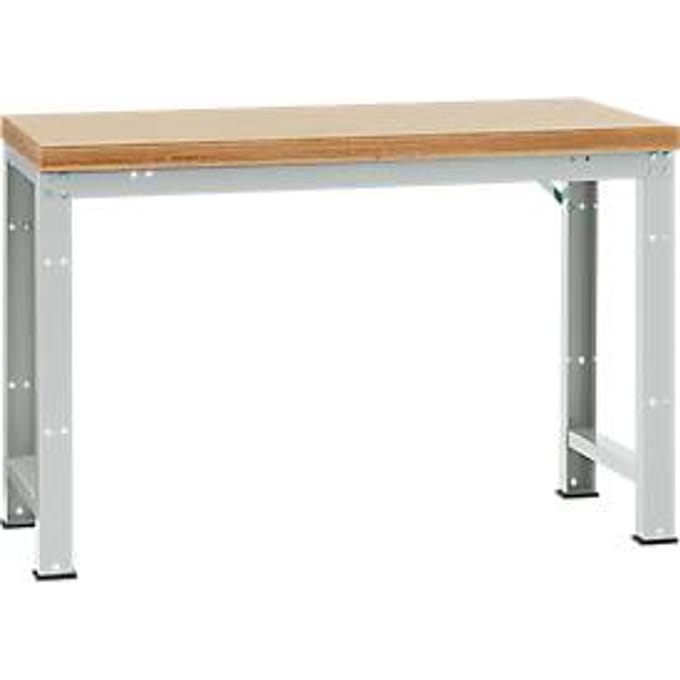 Manuflex werkbank Profi standaard, Tafelblad multiplex B 1500 x D 700, lichtgrijs