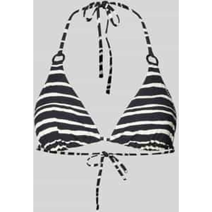 Triangelbikinitop met gestreept design
