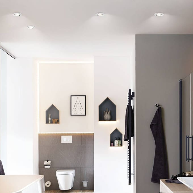 Inbouwlamp Nova Plus zwenkbaar IP65 rond 93 mm 30° GU5,3 / GU10 max. 35W 230/12V dimbaar Wit mat