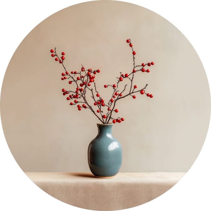 Red Berry Branches - Ø30 cm