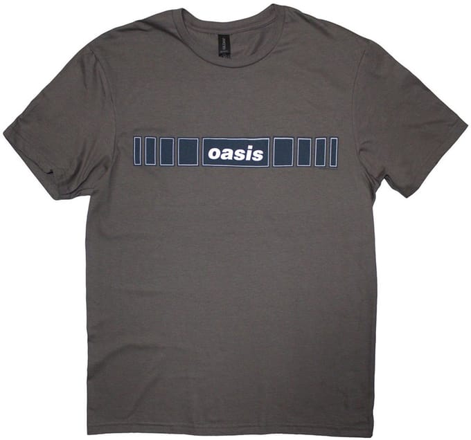 Oasis - Horizontal Bars Logo Heren T-shirt - M - Grijs