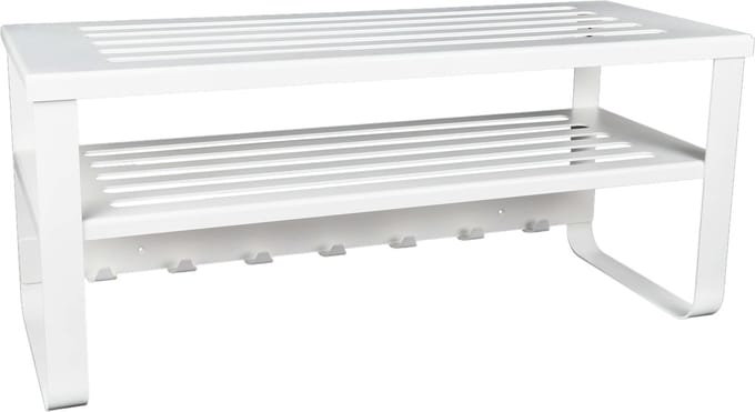 Gorillz Unify Wandkapstok met Hoedenplank en Extra Ruimte - 7 Kapstok Haken - Wit