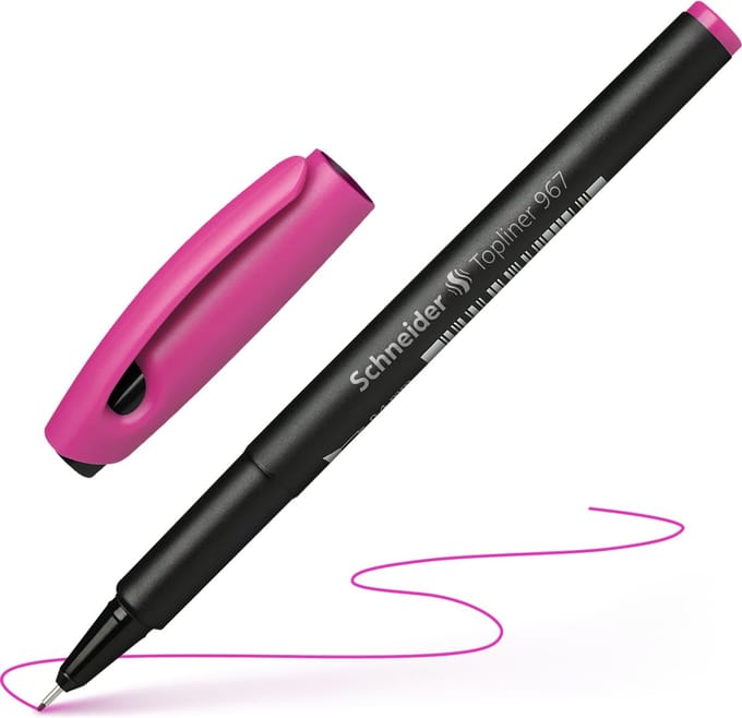 Schneider fineliner - Topliner 967 - lijnbreedte 0,4mm - roze - S-196709