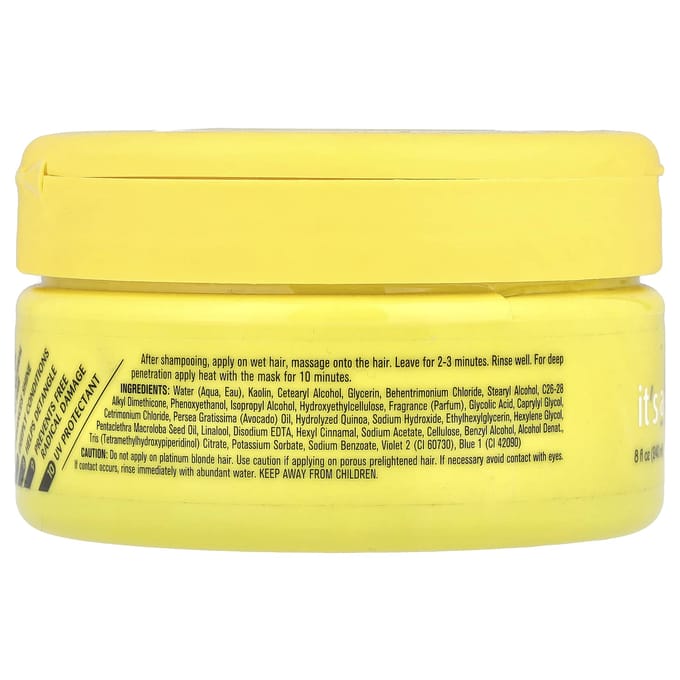 C'est un 10, Masque Capillaire Argile Miracle, Pour Blondes, 8 fl oz (240ml) yellow