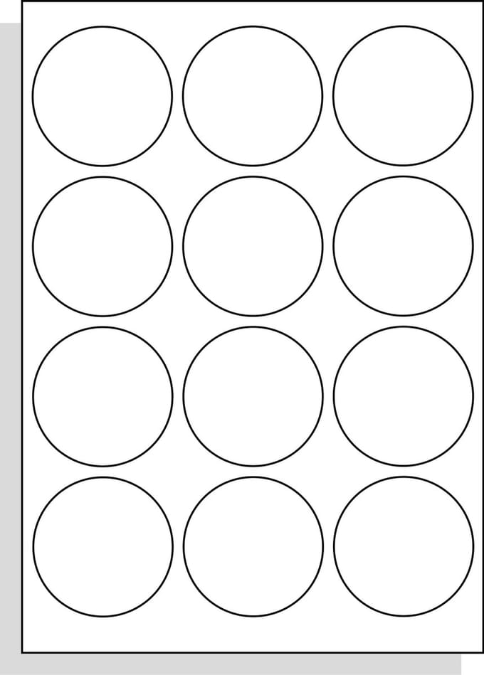 A4 Laserprinter etiketten - 63,5 mm rond - mat wit - 100 vel per doos