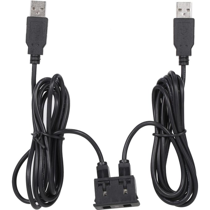 150 cm autodashboard inbouw twee USB-poortpaneel Auto Boot dubbele USB-verlengkabeladapter zwart