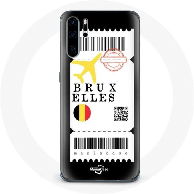 Coque pour Huawei P30 Billet d'avion Bruxelles Belgique
