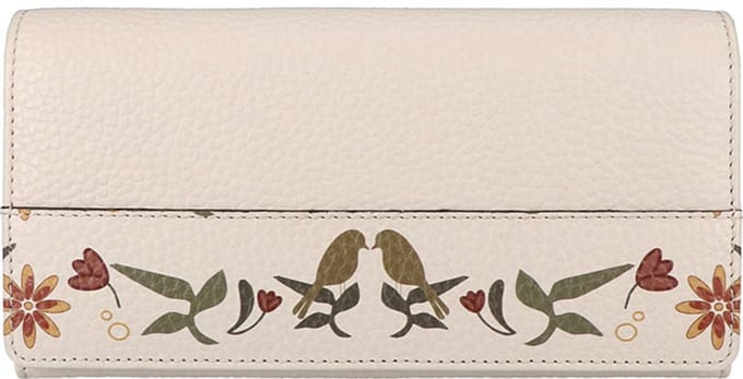 Leather Design Overslag Portemonnee RFID Revival Vintage Lola Off White