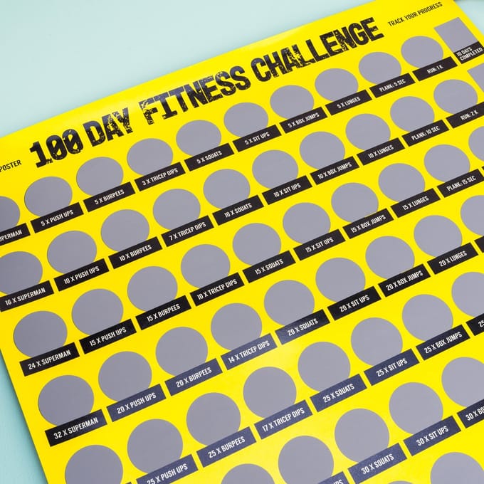 100 Day Fitness Challenge Krasposter van OOTB